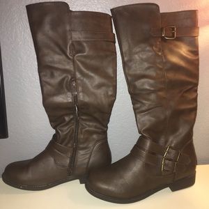 Brown calf boots